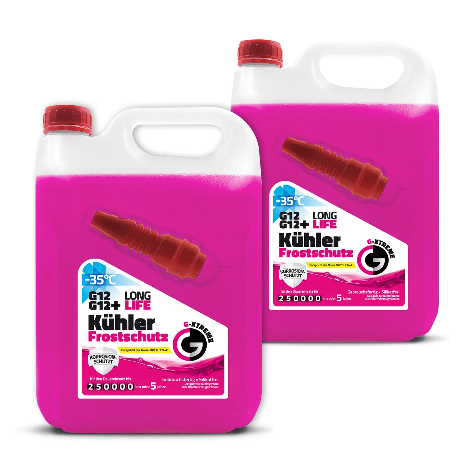 Gamix Kühlerfrostschutz G12/G12+ – Gebrauchsfertige Kühlflüssigkeit Auto – Frostschutz bis -35 °C – 10 L – Longlife 5 Jahre