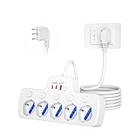 Ciabatta Elettrica Multipresa 5 Posti Polivalenti Schuko Bipasso 10/16A,Scarpetta