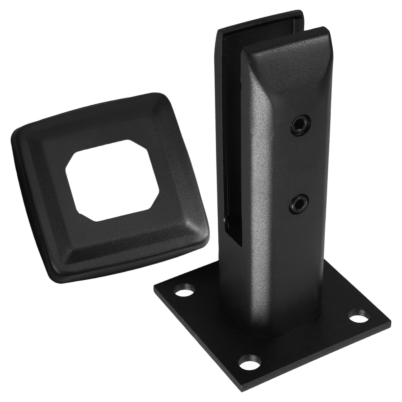 Pince de fixation de verre en acier inoxydable noir premium