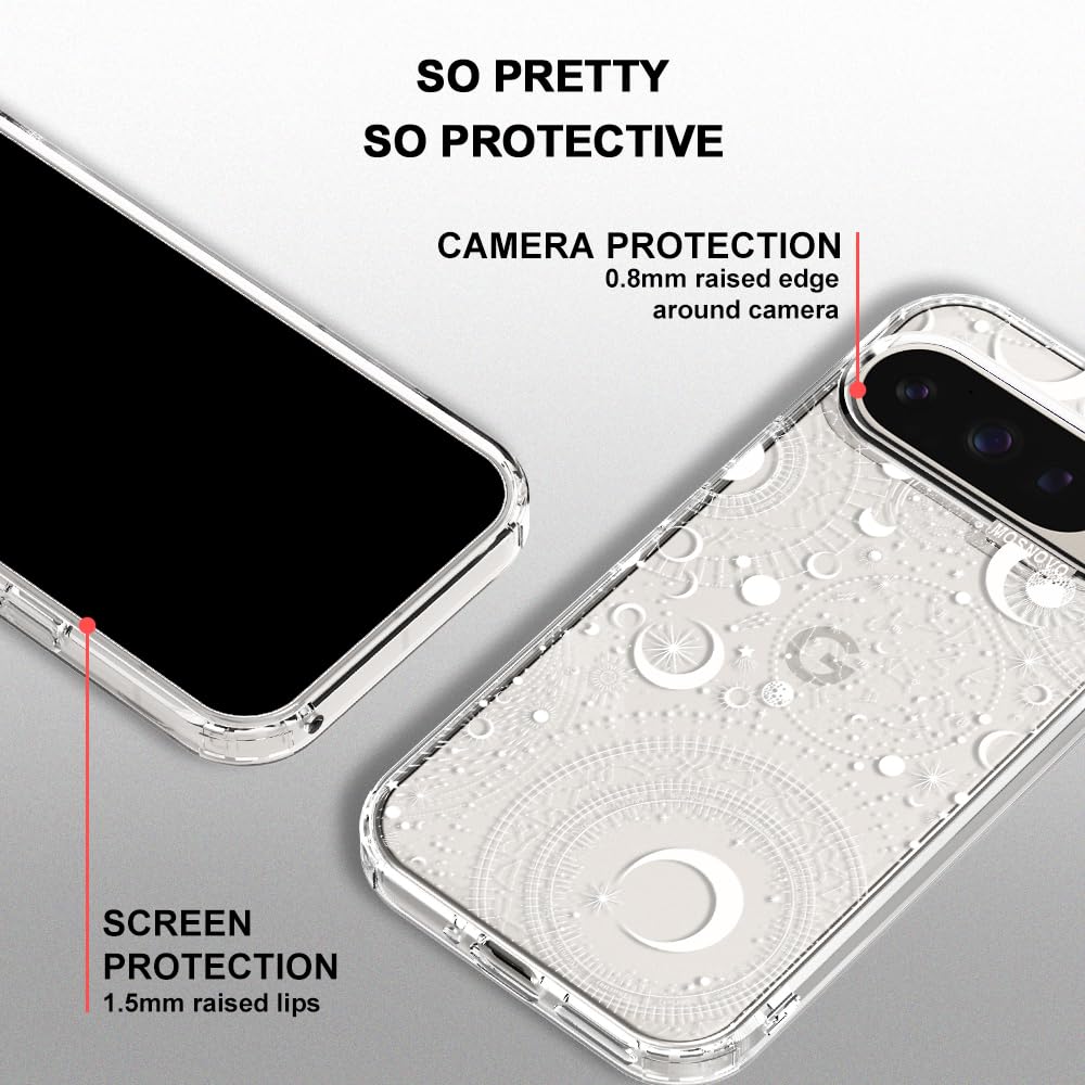 MOSNOVO Case for Google Pixel 10 & Pixel 10 Pro, [Buffertech 6.6ft Military-Grade Drop Protection] [Anti Peel Off Tech] Clear TPU Bumper Phone Case Cover Design - Cute Cherry — view 106