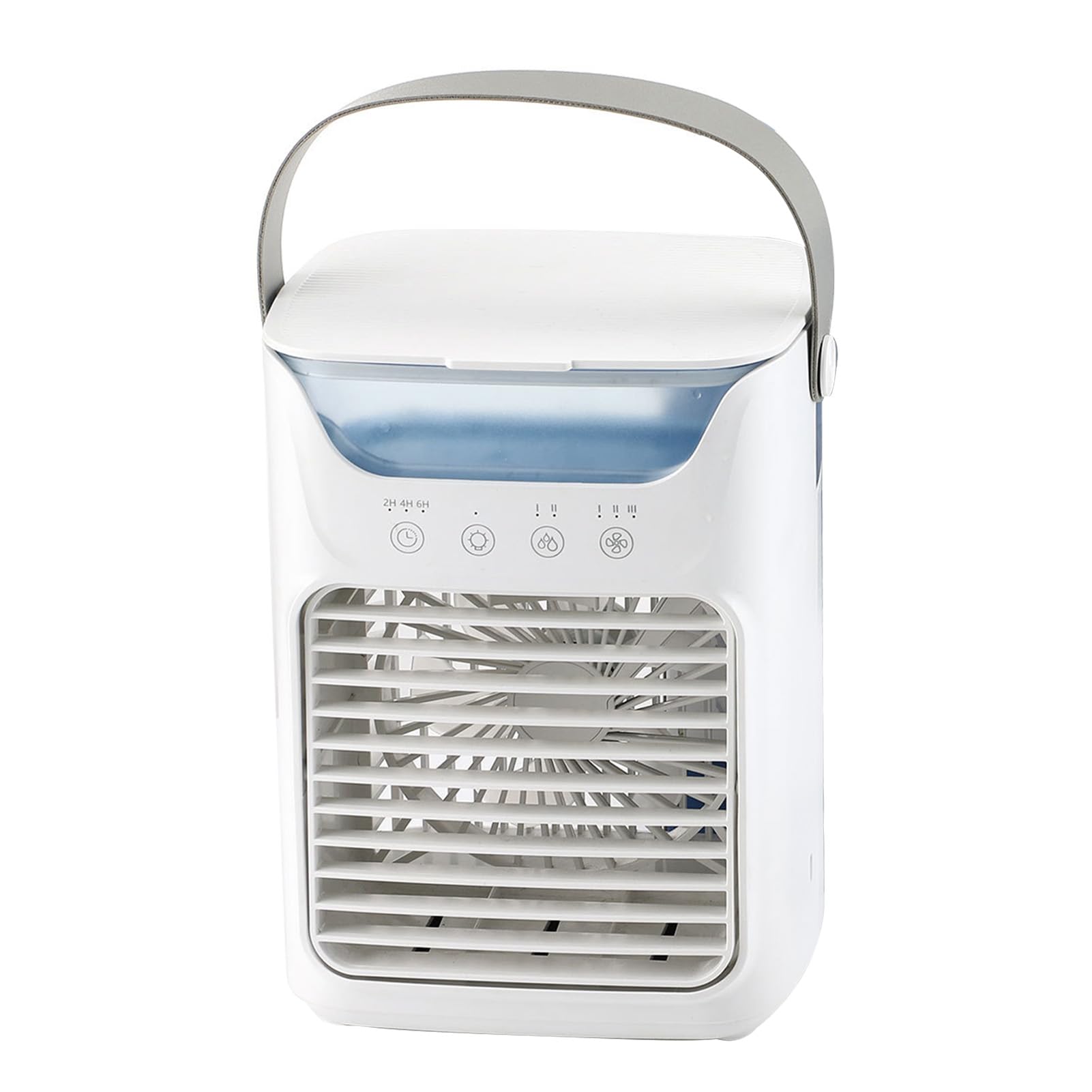 Tragbarer Turmventilator für Klimaanlagen, 700 Ml, Großer Wasserbox-Kühlventilator mit 3 Windgeschwindigkeiten, 3 Timern, Persönlicher Touchscreen-Kühler für Zimmer, Büro, Camping, Nachtlicht