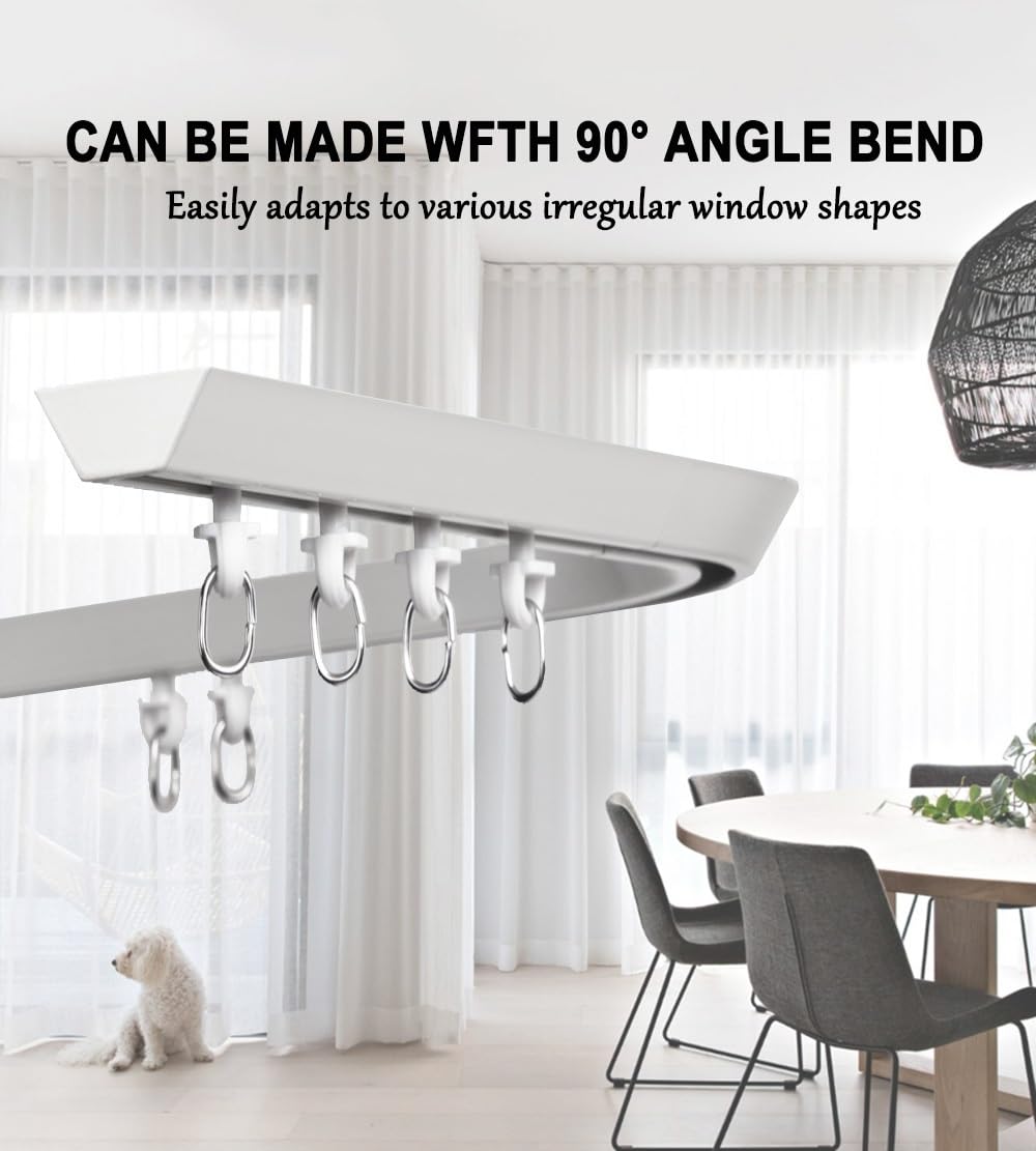 Binario per tende da soffitto, a forma di V, pieghevole, a 90°, per tende, soluzione per la casa e la privacy