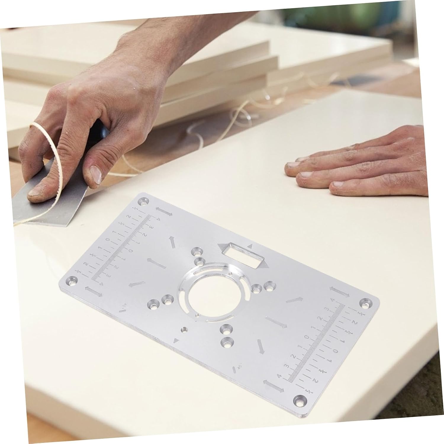 Toddmomy Trimming Machine Board Router Table Insert Plate Carpenter Tools Edgebanding Cutter High Precision Woodworking