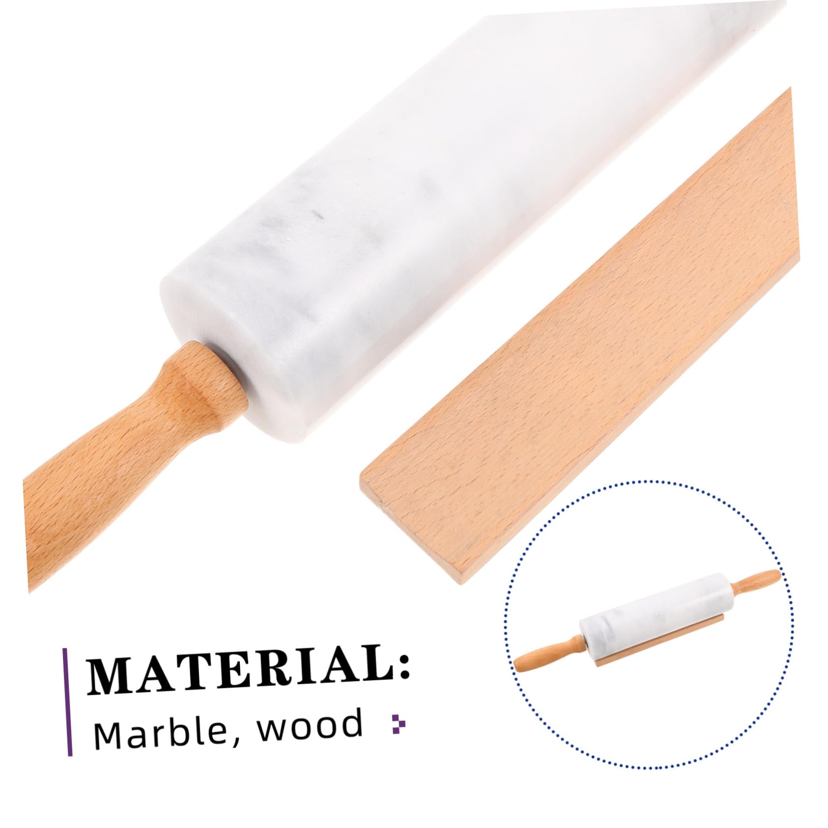 Alipis 3 Piezas Rodillos de Mármol para Repostería Rodillos de Cocina Resistentes y Ergonómicos Antiadherentes para Masa Pasta Pizza y Envolturas de Dumplings Herramientas de Cocina