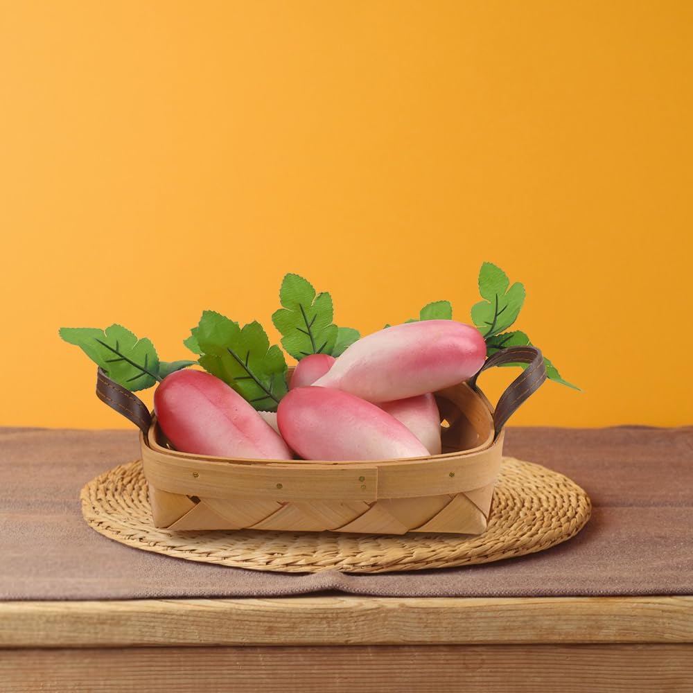 Artificial Radish, 6PCS Fake Radishs Simulation Vegetable for Home Kitchen Photography Party Decoration