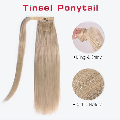 Miniatura 3 de FAVE Extensión de cola de caballo trenzada de 34 pulgadas, color negro natural, extensiones de cabello con cola de caballo con banda elástica suave,