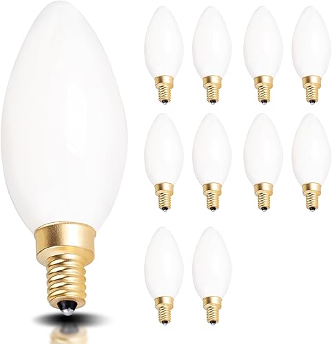 CRLight Bombilla LED de candelabro LED regulable de 6 W 3000 K, color blanco suave, equivalente a 600 lúmenes, bombillas LED E12, lámpara de vela