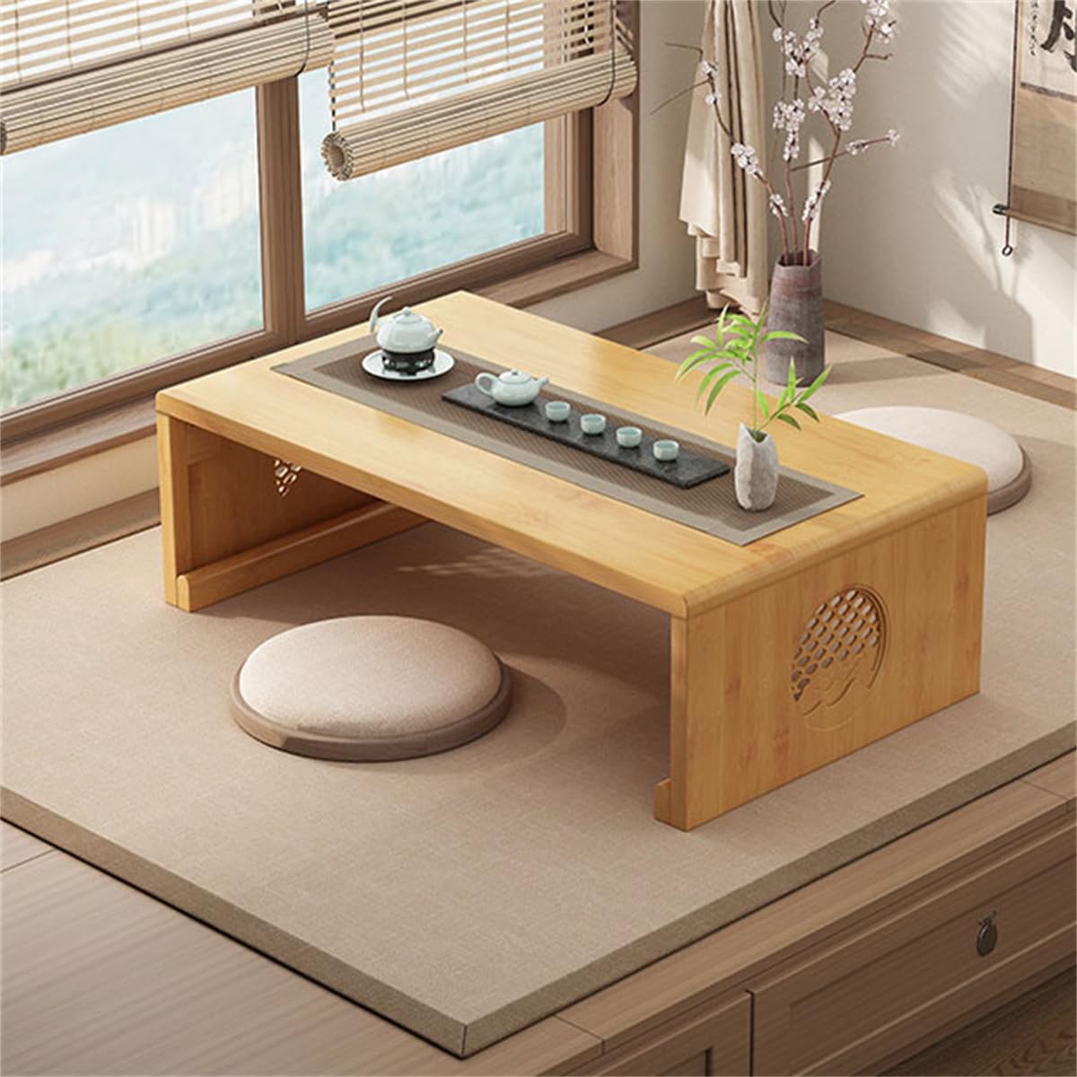 Table basse japonaise pliable pour des moments de détente zen