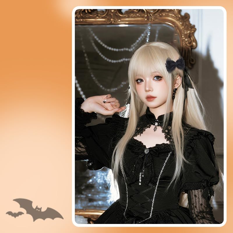 Pinza para cabello con lazo de encaje gótico Halloween miniatura 3