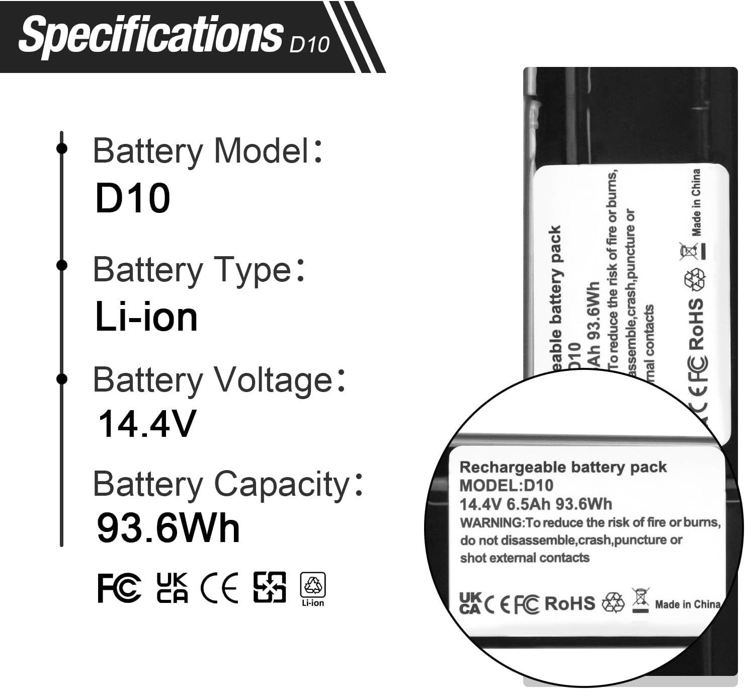 Battery Replacement for Neato Botvac D8 D9 D10 Robot Vacuum Cleaner 205-0026 205-0021 205-0023 205-0022 945-0381 945-0382 945-0376 945-0356 945-0366 945-0373 905-0596 905-0559 905-0580 Robotics 14.4V