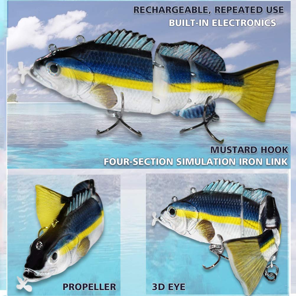Leurre de pêche électrique, appât Artificiel wobbler Chargement USB appât bionique 3D pour la Plupart des Types de Poisson leurre de pêche électrique