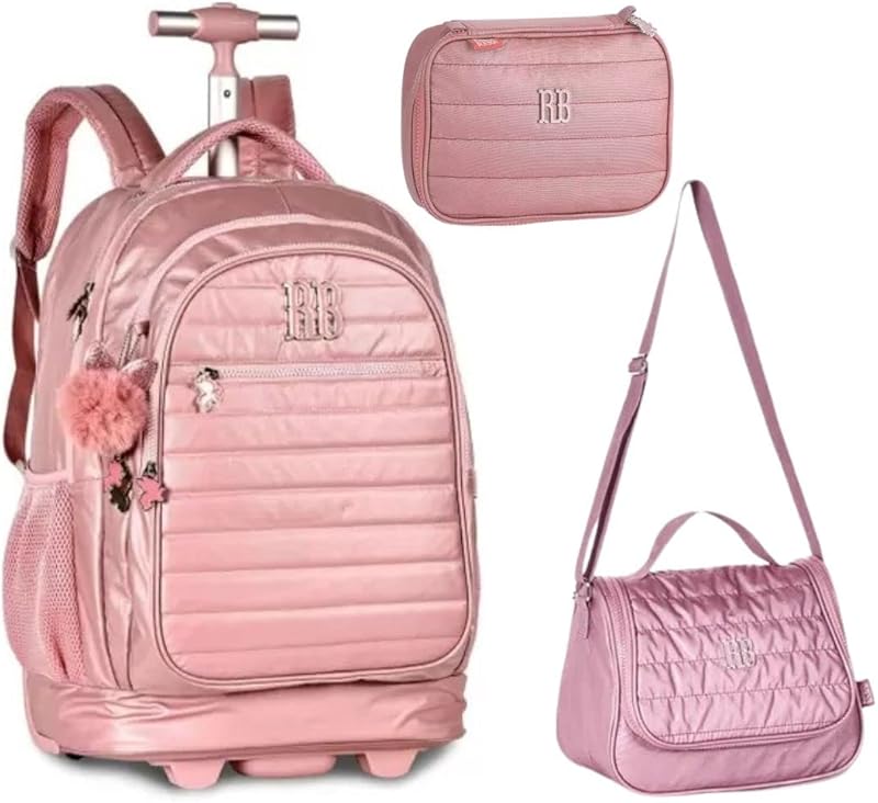 Mochila Infantil Rodinhas Rebecca Bonbon com Lancheira e Estojo Rosa RB2414 em oferta na Shopee Mochila Infantil Rodinhas Rebecca Bonbon com Lancheira e Estojo Rosa RB2414 em oferta na Shopee