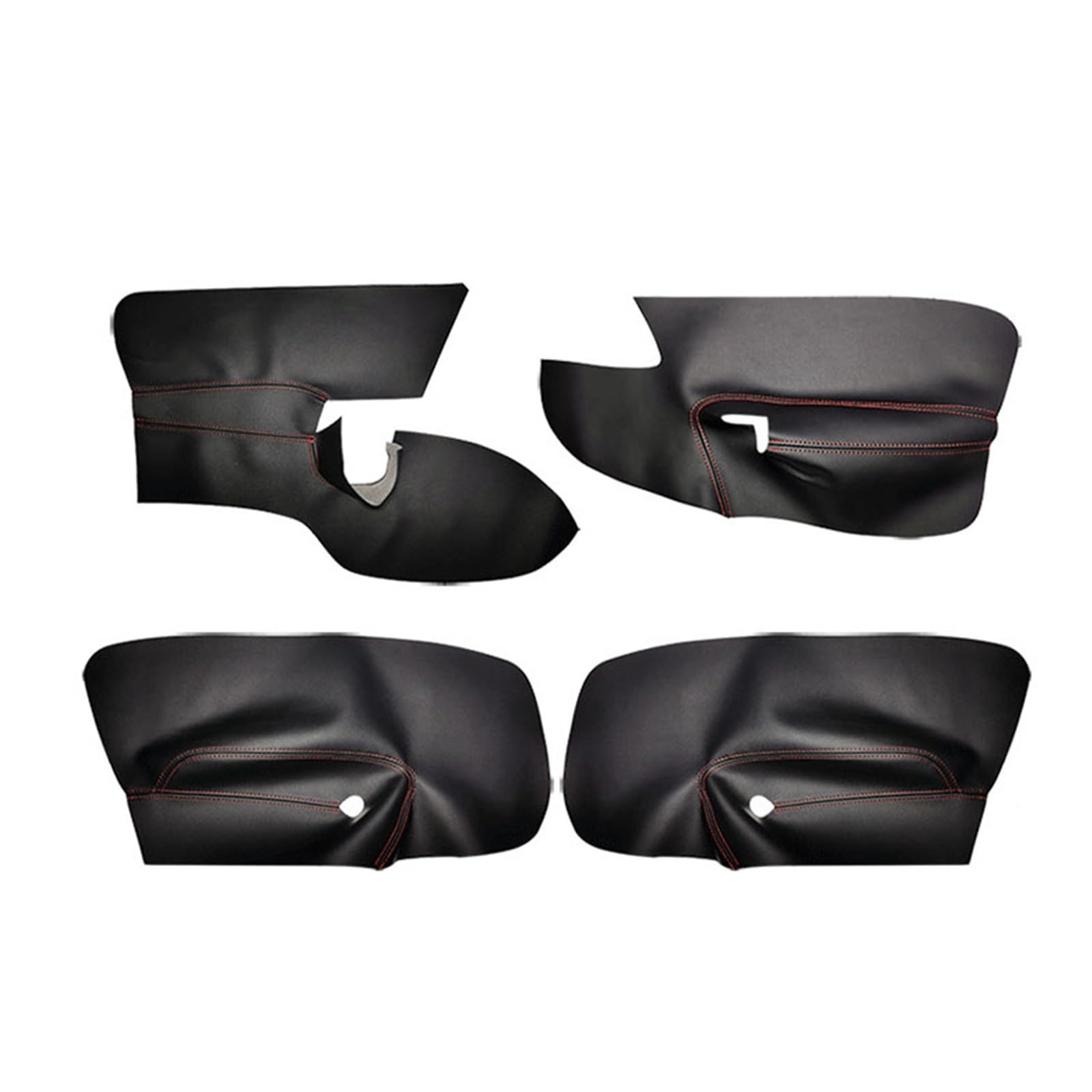Rivestimento in pelle for pannello portiera auto compatibile con Volkswagen Golf 5 MK5 Jetta Sagitar 2006-2011 Accessori interni(Left rudder black+red line)