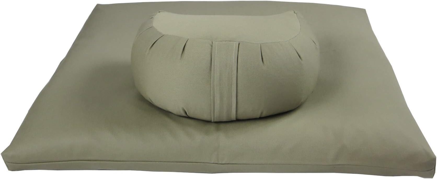 Buckwheat Crescent Zafu and Zabuton Meditation Cushion Set (2pc)