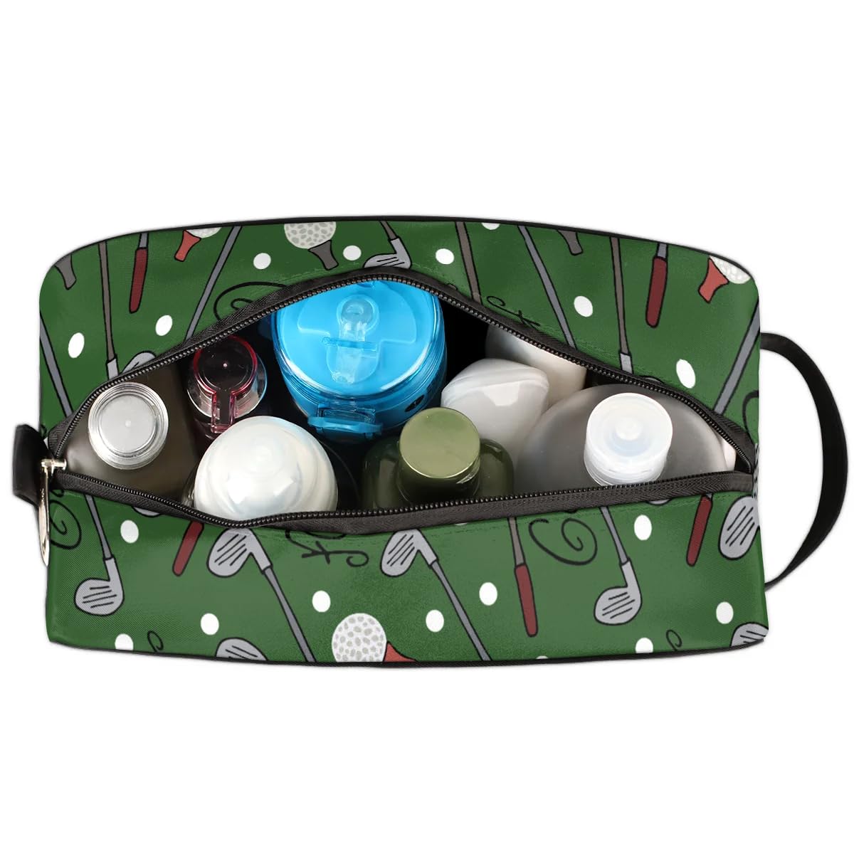 Neceser de viaje para niños y hombres, kit colgante para niños, bolsa de afeitado impermeable para accesorios de aseo personal, Golf Ball, 10.5 x 4.4 x 5.3 inches