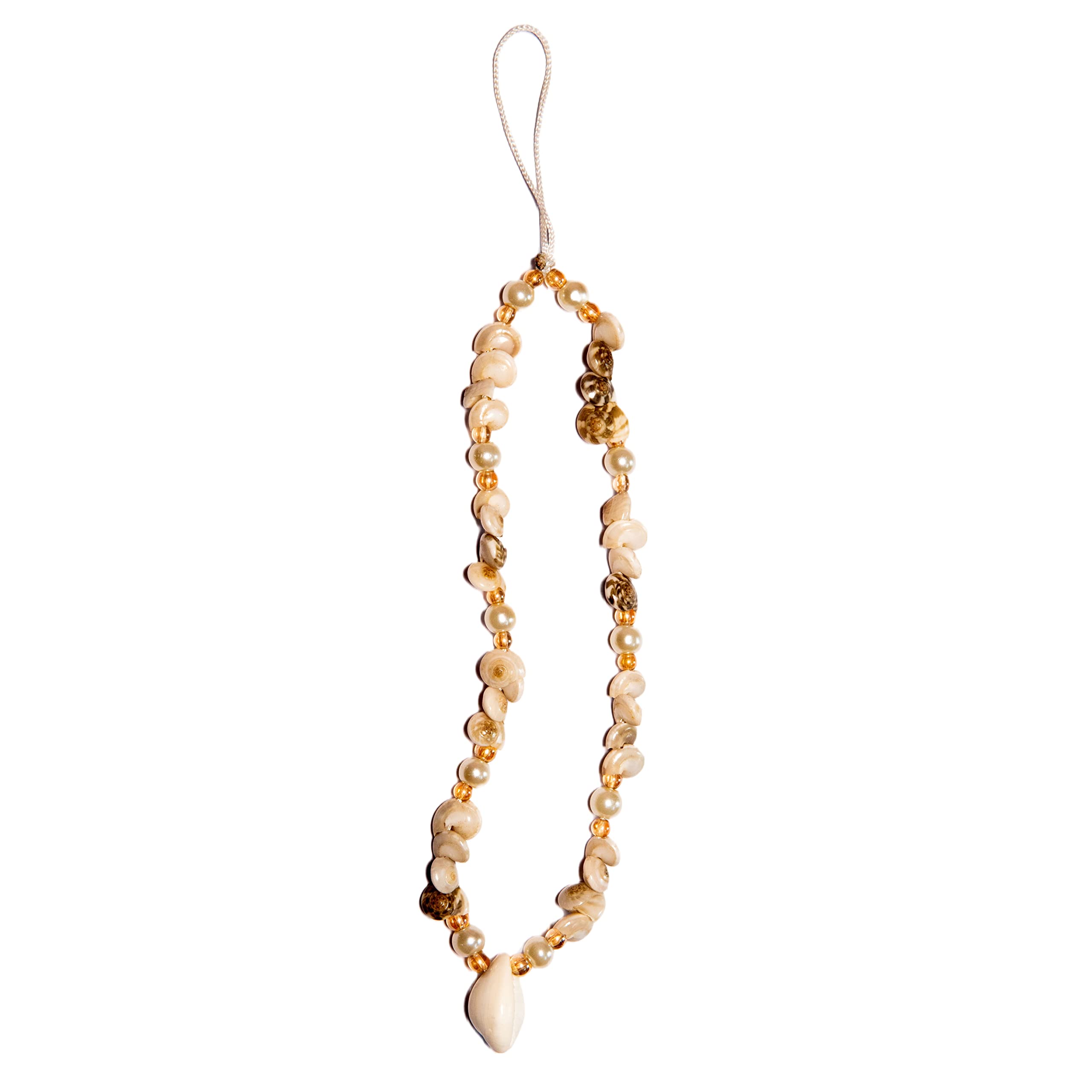 Seashell Phone Charm Lanyard with Umbonium Giganteum Shells and Cowrie Shell For Man, Women, Boys and Girls (20 CM)-image-30
