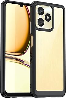PENGPAI Case for Realme Note 50 and Realme C53/C51 and Narzo N53 Heavy Duty Acrylic Anti-Yellow Case Bumper Anti-Scratch Backrest Anti-Shock Cover Transparent XC