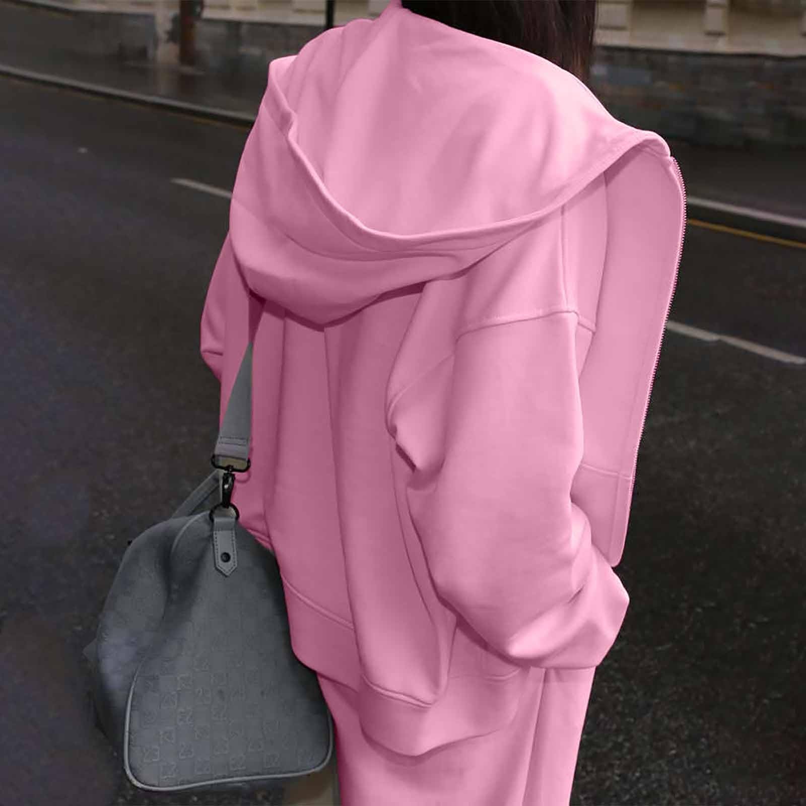 Chándal Mujer Baggy Los Angeles S-3XL, sudadera con capucha y cremallera