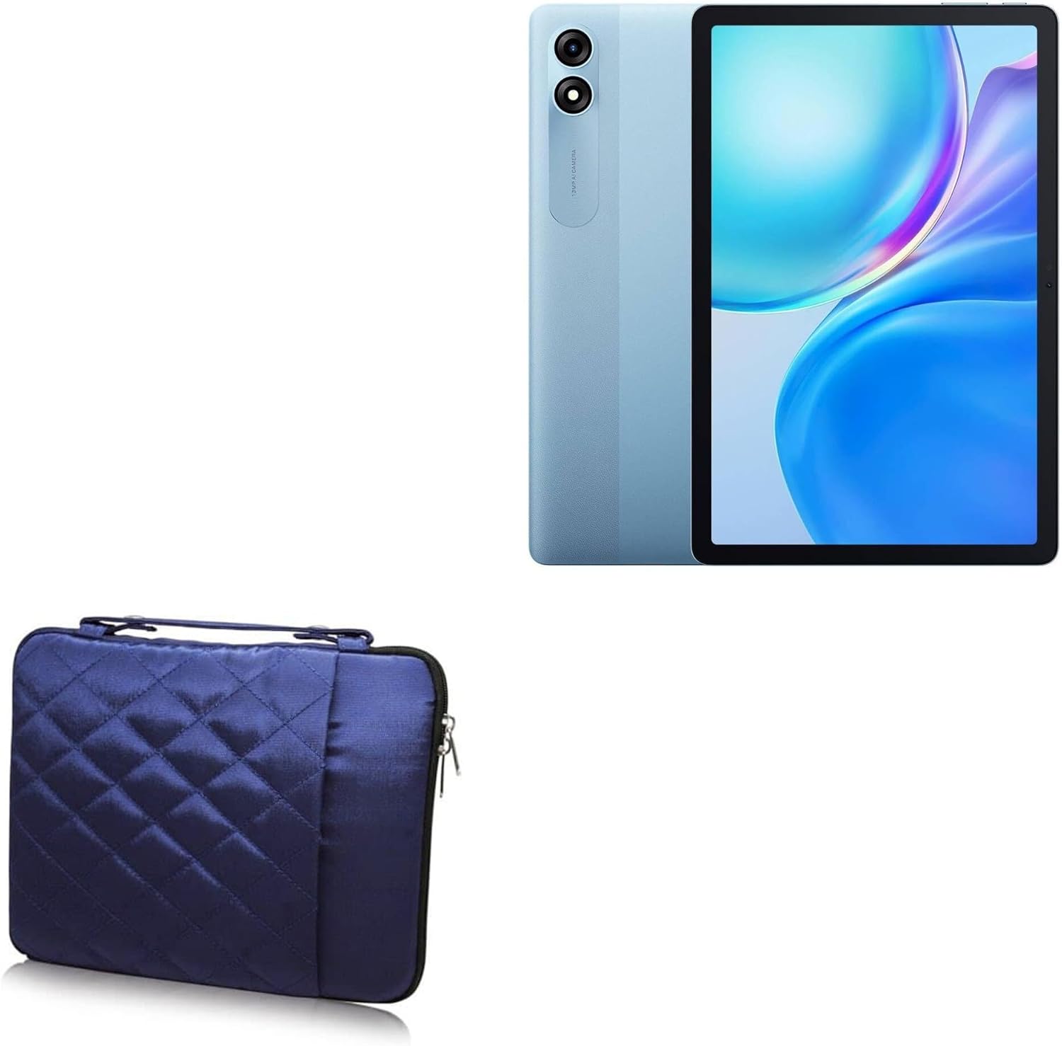BoxWave Case Compatible with Blackview Tab 90 - Quilted Carrying Bag, Soft Synthetic Leather Cover w/Diamond Design - Navy