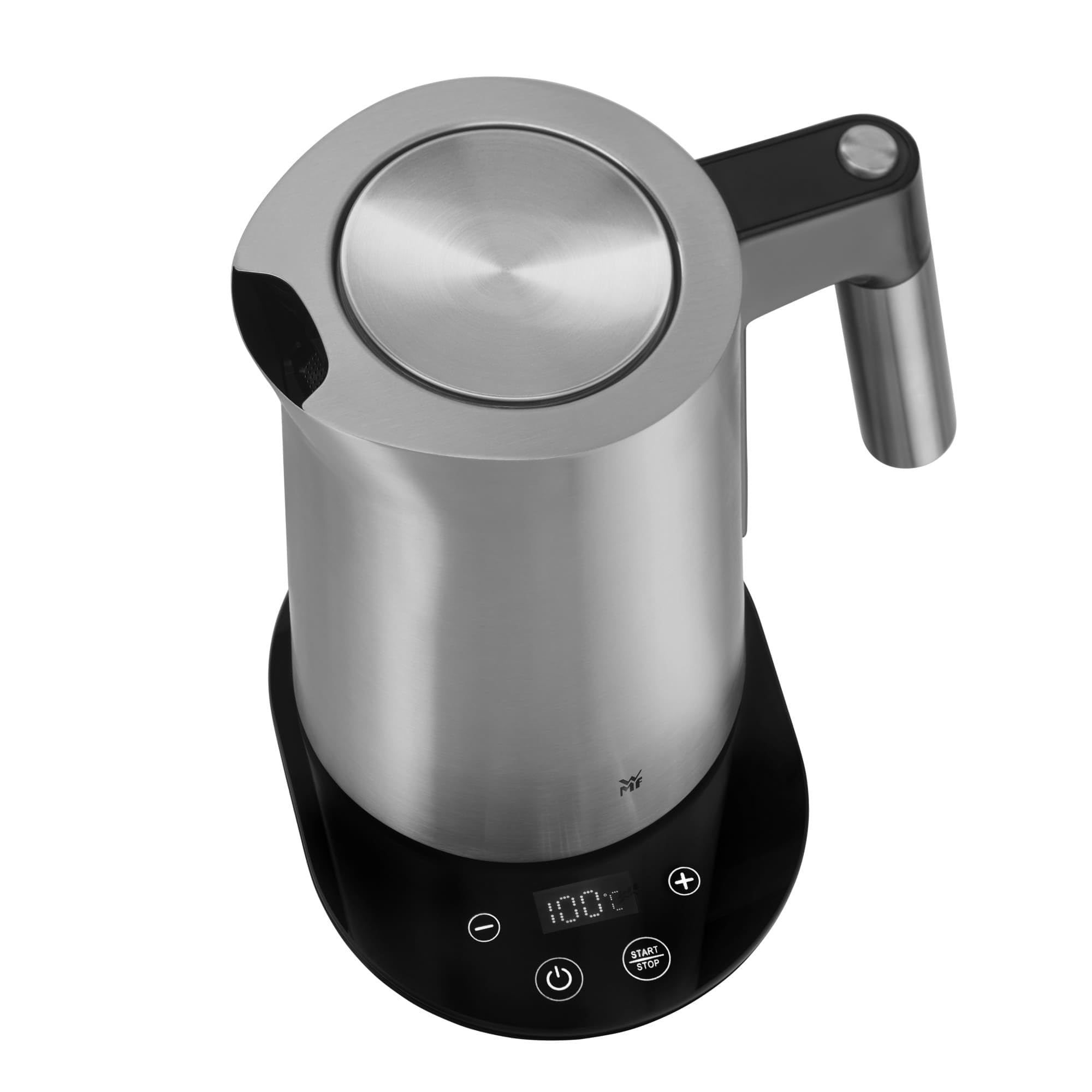 WMF Kineo Hervidor de agua con ajuste de temperatura, 1,6 l, filtro de cal, 3000 W, indicador de temperatura en vivo, hervidor eléctrico de agua de acero inoxidable mate