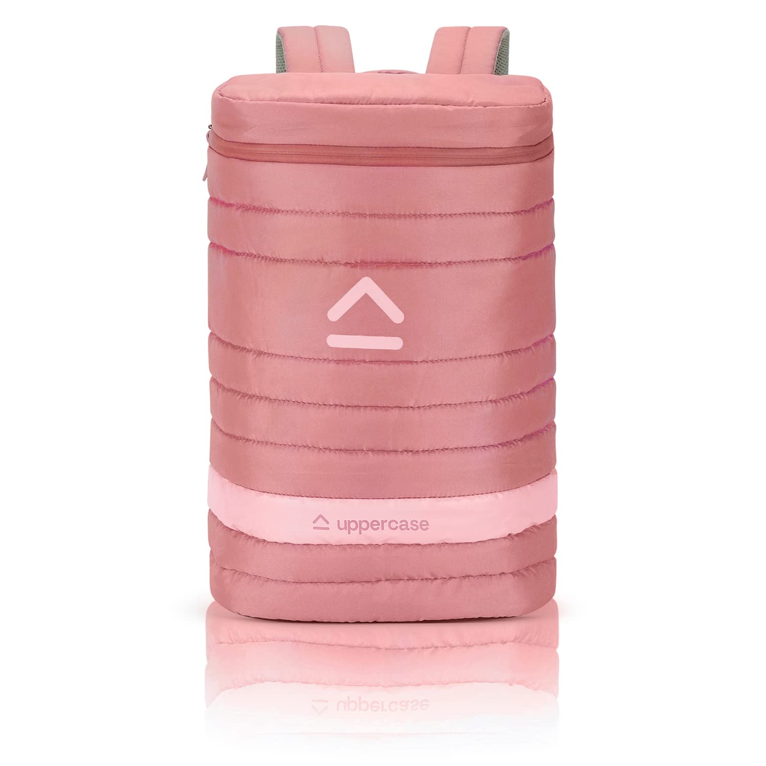 uppercase Medium 21L Quilted Laptop Backpack 2500EBP2 3x more water repellent sustainable bags with rain proof zippers for Men, Women, Boys and Girls, 750 Days warranty (Pink), Pink, M, Casual