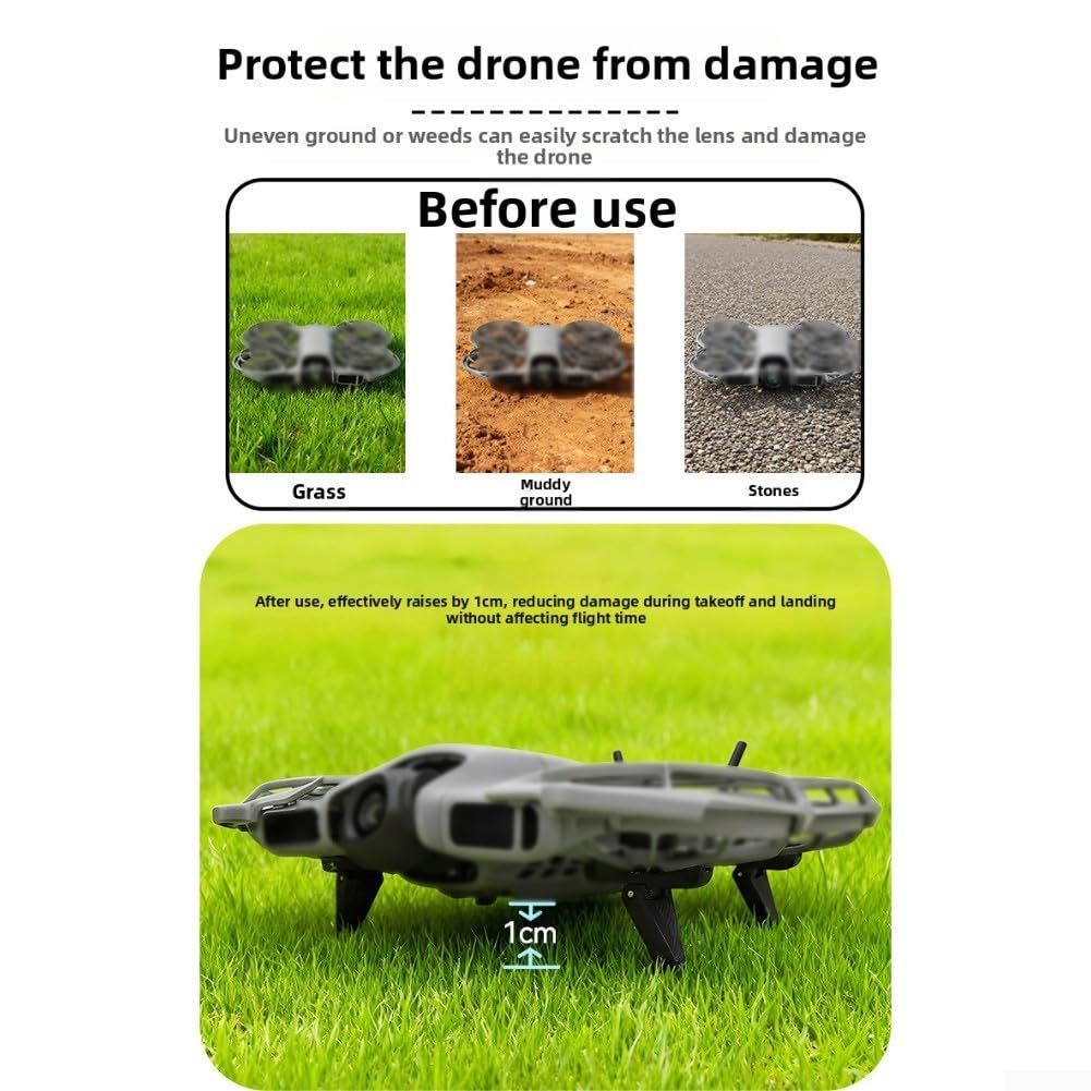 Kit di protezione per DJI NEO 2, copertura antigraffio con treppiede che aumenta l'altezza, accessori per carrello di atterraggio pieghevole (arancione)