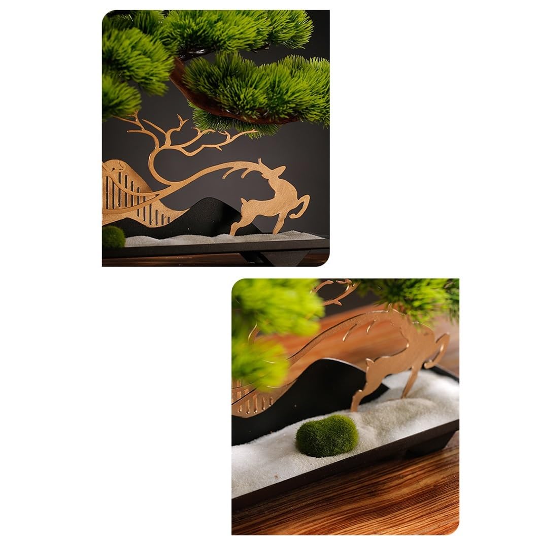 Sztuczne drzewko bonsai na werandzie, symulacja pulpitu, sztuczna roślina bonsai do salonu, zielona roślina pokojowa, dekoracja biura, ozdoby krajobrazu, sztuczna roślina