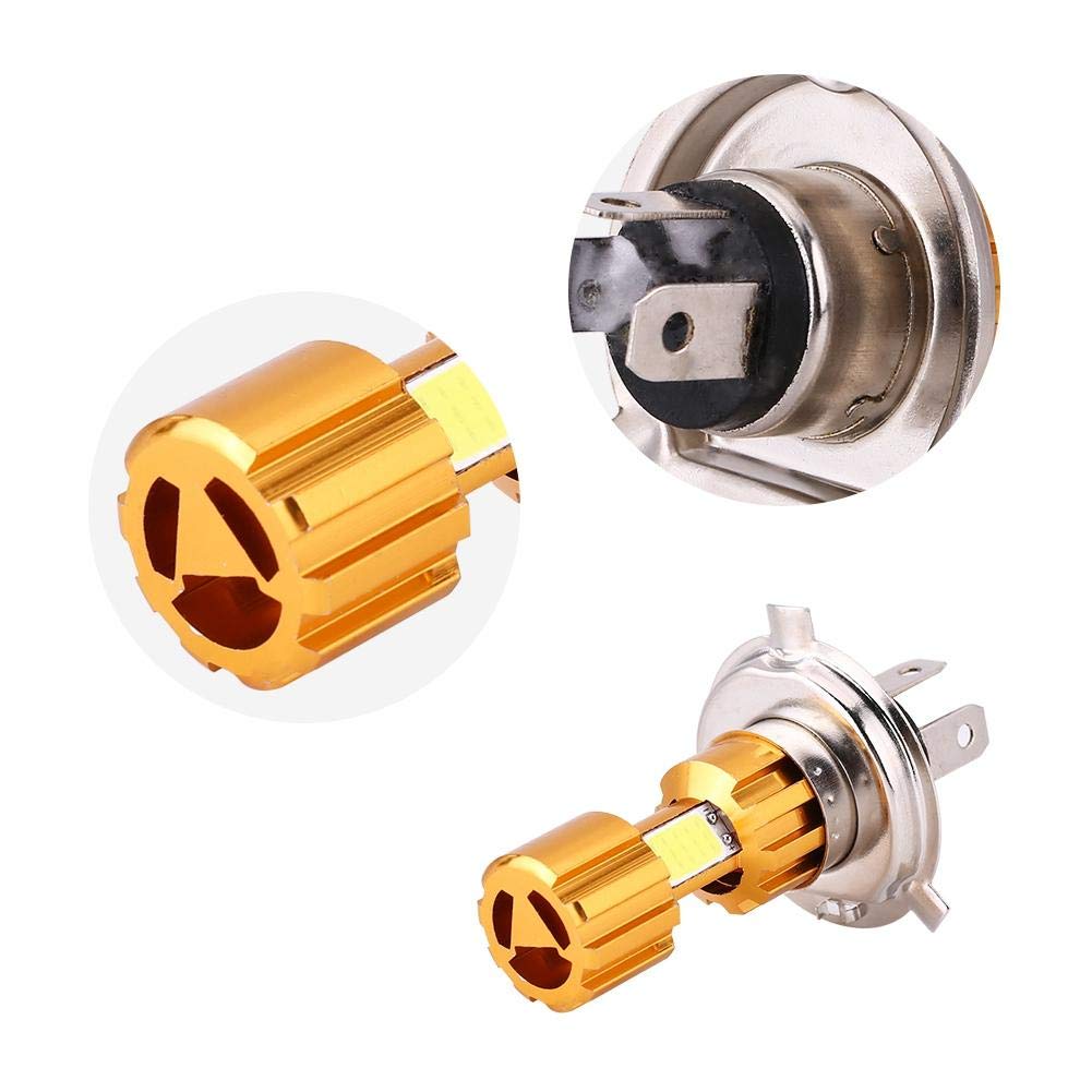 GLL H4 LED Lampen, 2pcs Wit H4 Motorfiets Koplampen, H4 Hoge/Lage Lichtbundel COB Motorfiets LED Koplampen (DC 9-80V