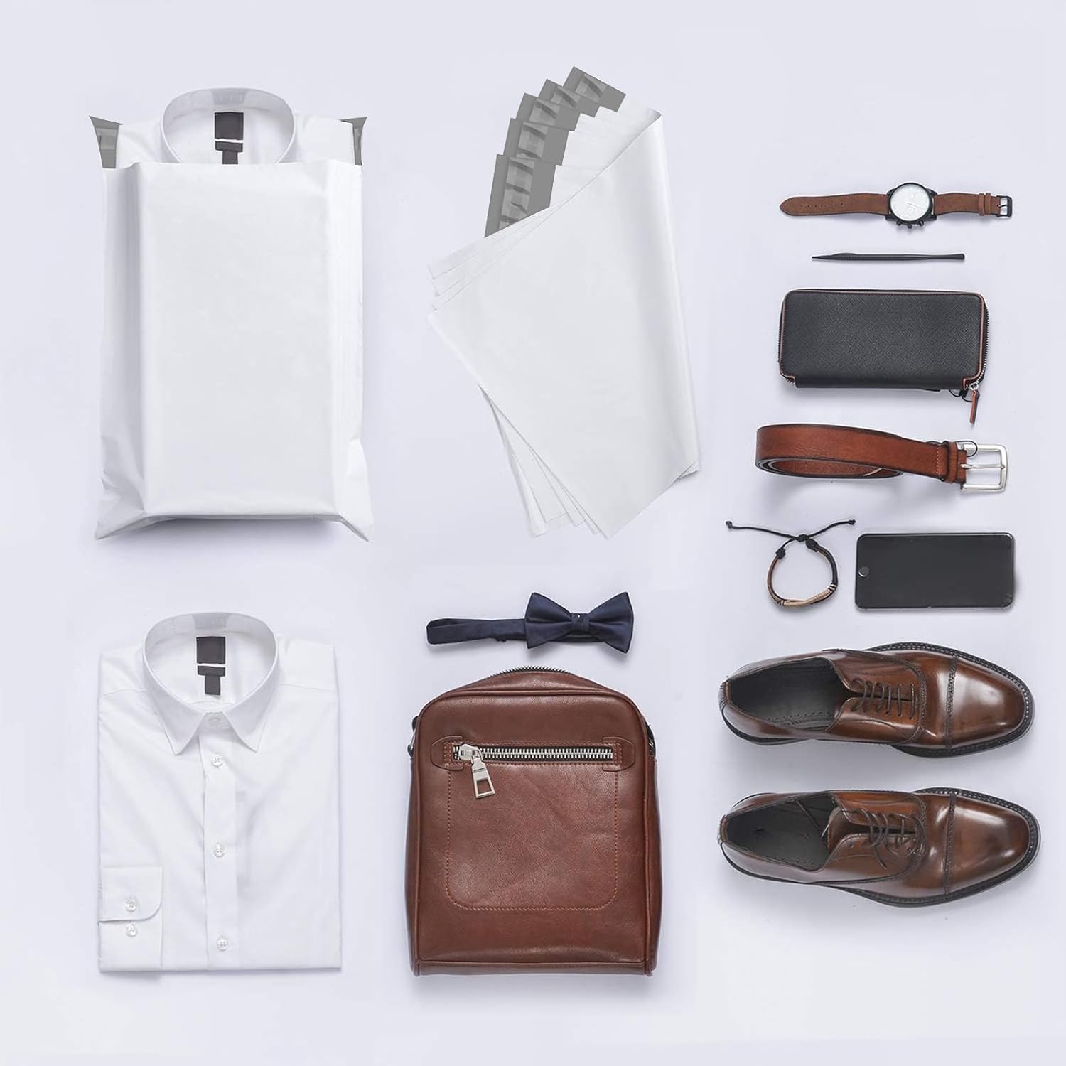 Fuxury 100 Pcs 12x15.5" Poly Mailers,Heavy Duty Shipping Bags for Clothing,Self Seal Plastic Mailing Envelopes for Books Packaging Postal Return Business,White - Image 3