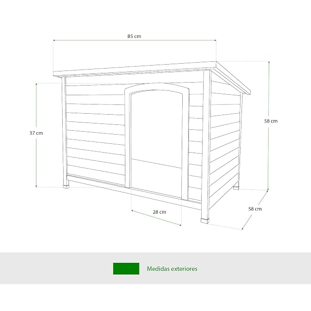 Foto 4 de 5 de GARDIUN KNH1240 - Caseta de Perro Sugar 58 x 85 x 58 cm a 1 Agua - Perro Pequeño