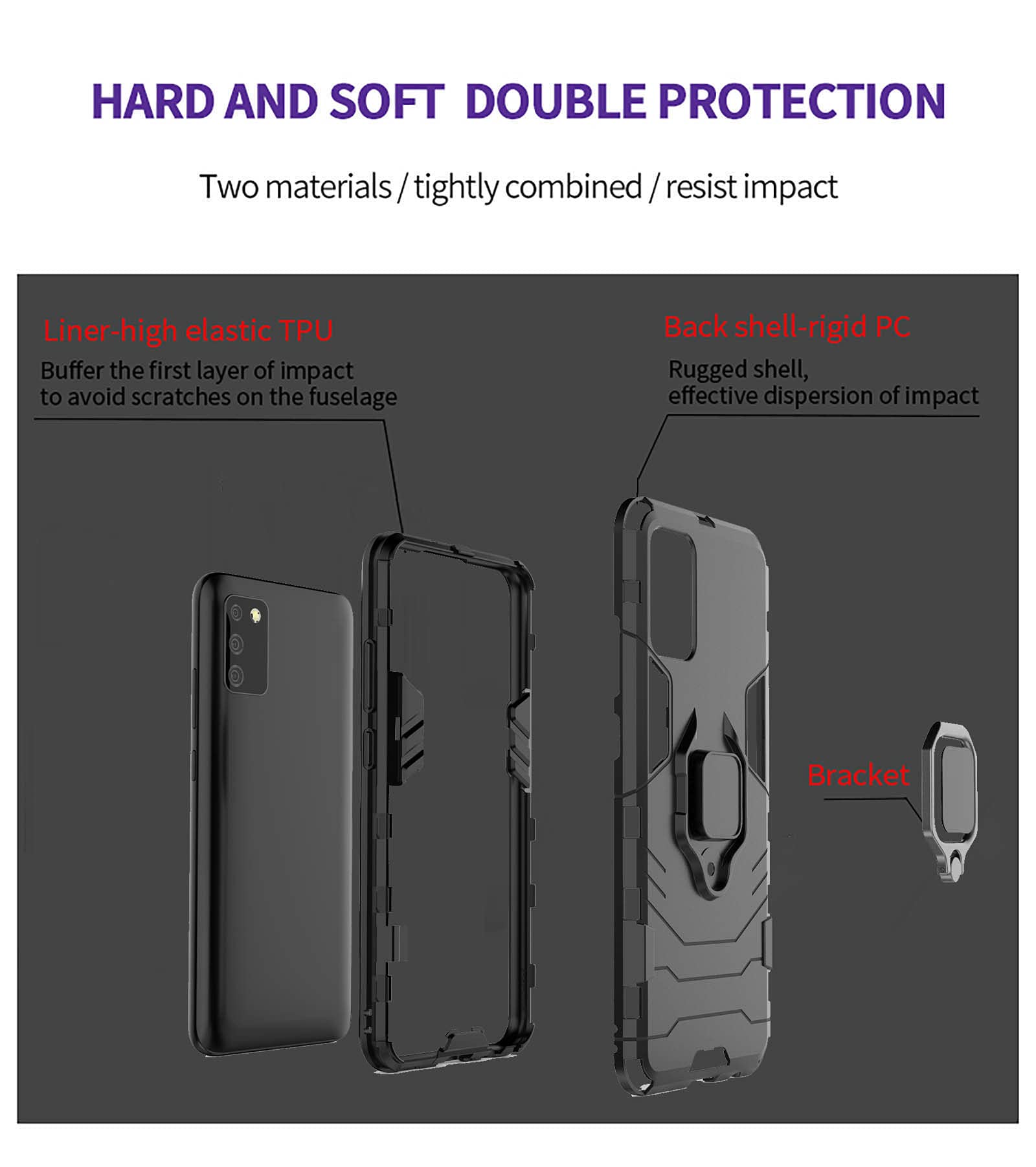 seacosmo Cover Xiaomi Redmi Note 11/ Note 11S 4G, 360 Gradi Protezione con Integrata dello Schermo, Custodia Redmi Note 11 Antiurto Trasparente Bumper Rugged Case, Nero