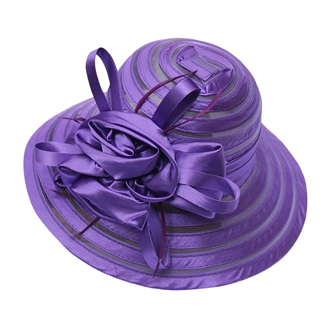 Yeuyyben Cappello estivo da donna in rete parasole da spiaggia con visiera, cappello da sposa