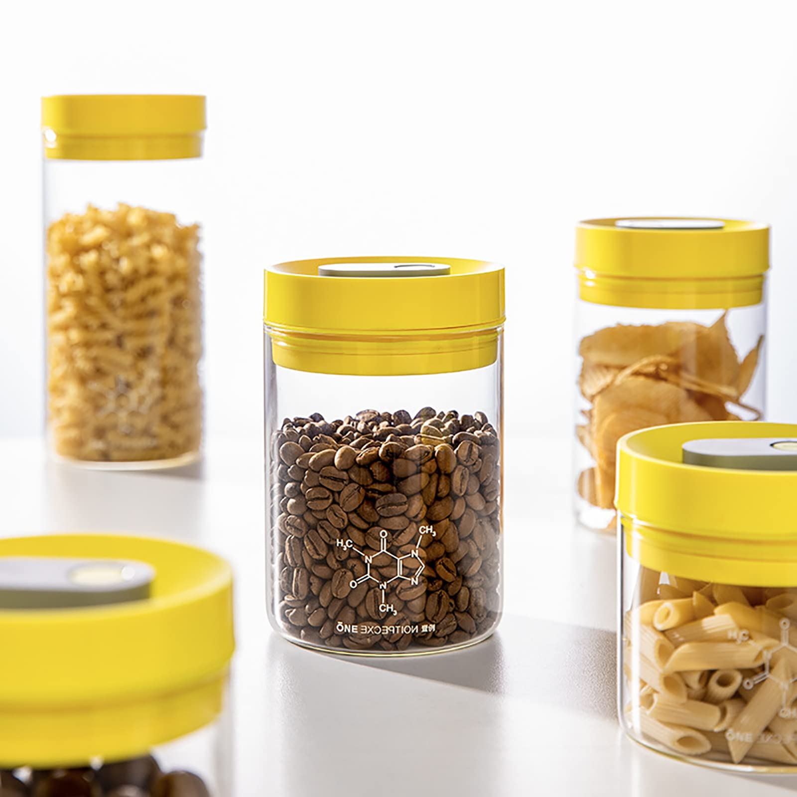 Luftdichte Lebensmittelaufbewahrung aus Glas, Vorratsdose, Kaffeebehälter, Kaffee, vakuumierte Kaffeebohnen, versiegelte Dosen, Tee, Milchpulver, Glas, versiegelt, Küche, Lagerung von Trockenwaren, Me
