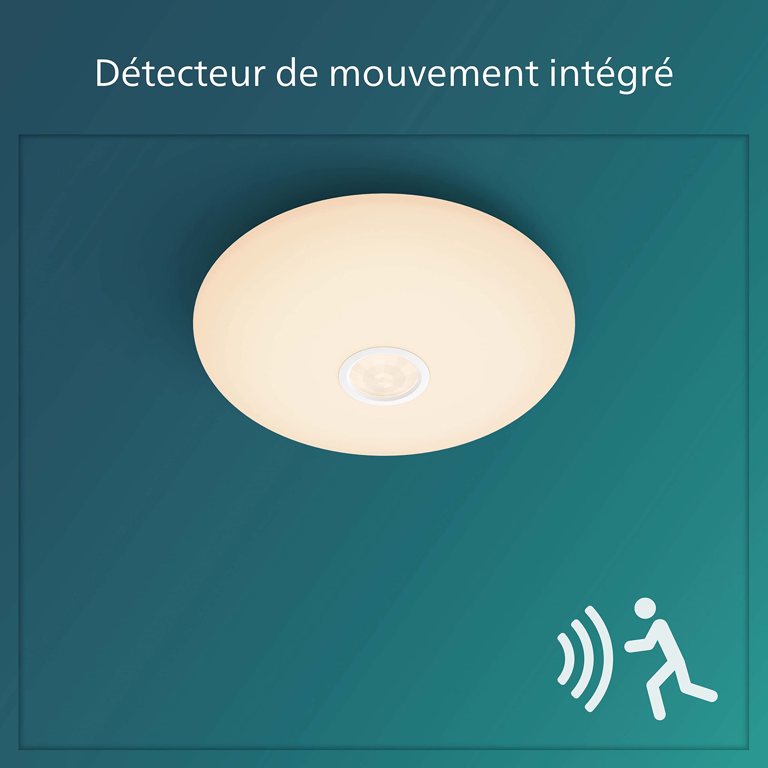 Philips Mauve plafonnier avec détecteur de mouvement, 6W, 2700K, Blanc