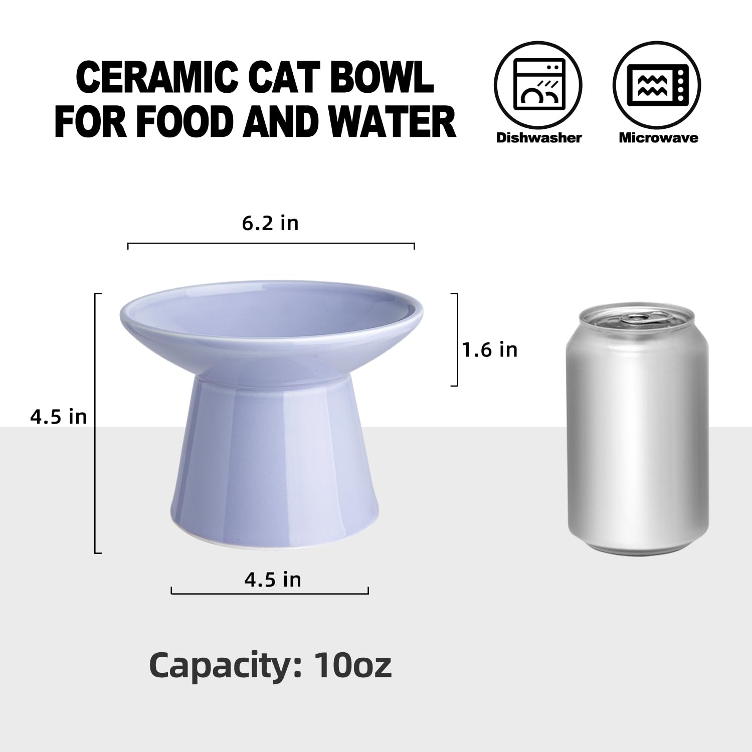 Erhöhte Futternäpfe für Katzen, Keramik, 15,7 cm breit, 2