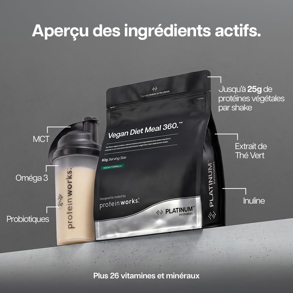 THE PROTEIN WORKS Substitut de Repas Vegan Extreme | Vanille Crème | Vitamines Renforçant l'Immunité | Protein Works | 1kg