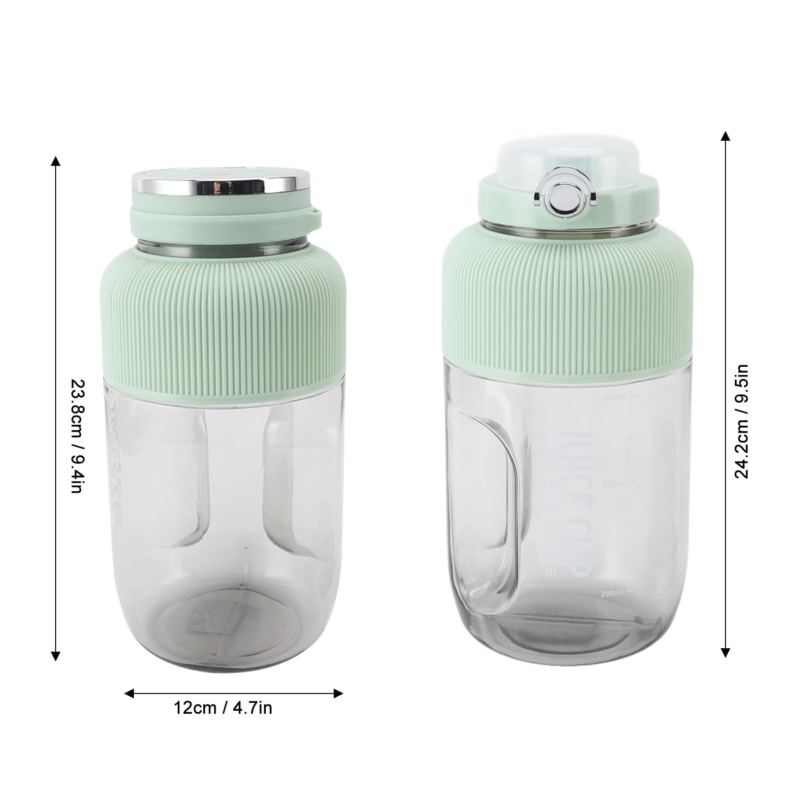 Large Capacity Portable Juicer Blender, Electric Juicer Cup for Nutrient Rich Juices, Stylish Design, 1.2L Fruit Cup with 1500mAh Battery Power (Light Green)