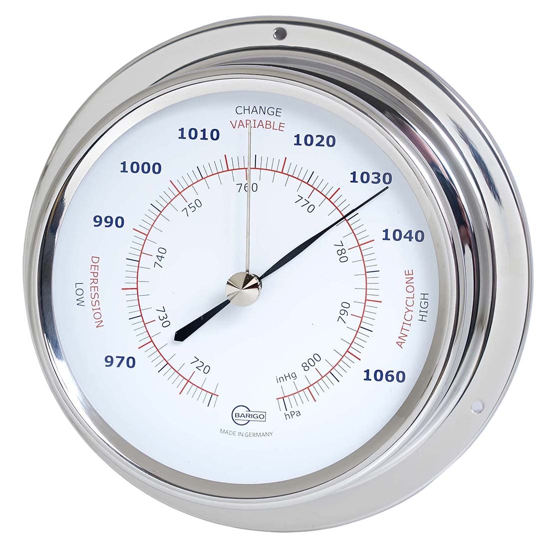 Barigo Barometro Regatta acciaio inossidabile, argento, L x A 120 mm x 40 mm, 184rfpo