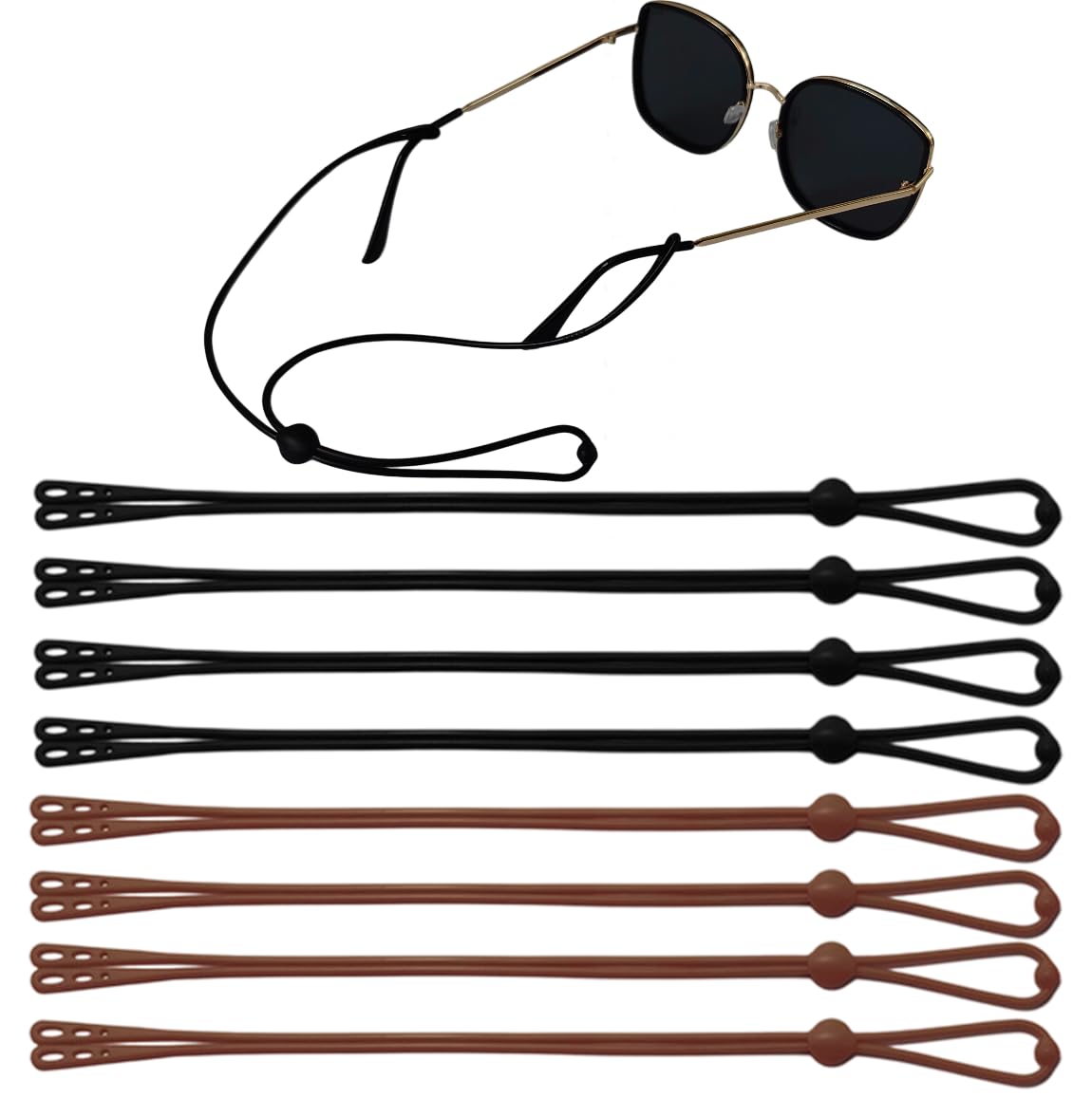 8Pcs Eyeglass Holder Strap,Adjustable Eyewear String Lanyard Retainer,Sunglasses Holders Around Neck for Men&Women