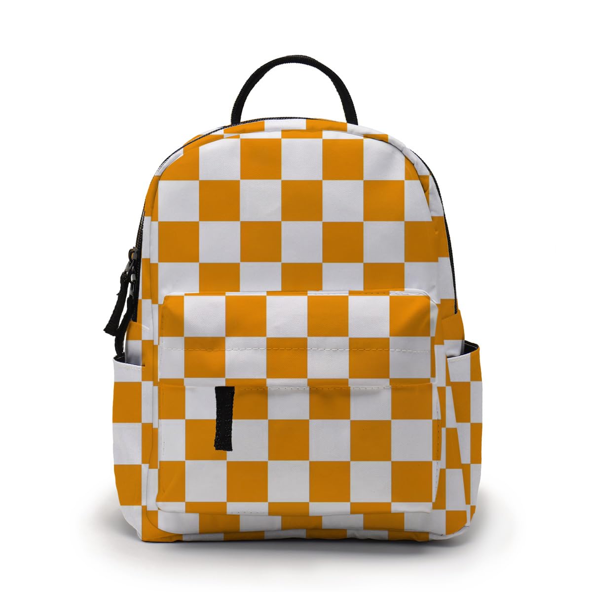 Deanfun Mini Backpack for Women - Waterproof Small Backpack with Orange Checkered Print, Multi Pockets Large Capacity Cute and Stylish MNSB-144