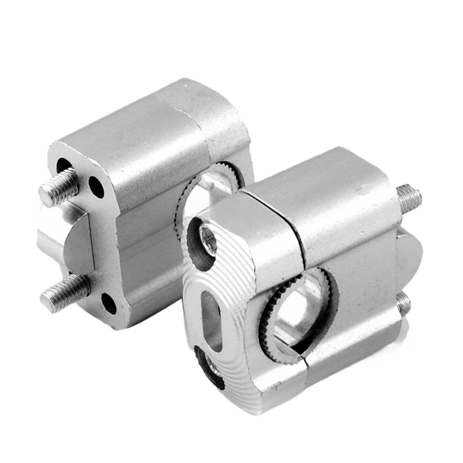 MNEVZX Handlebar risers kit Motorcycle ATV 22mm 28mm Handlebar Clamp Risers Adapter Bar Clamps Universal(Silver)
