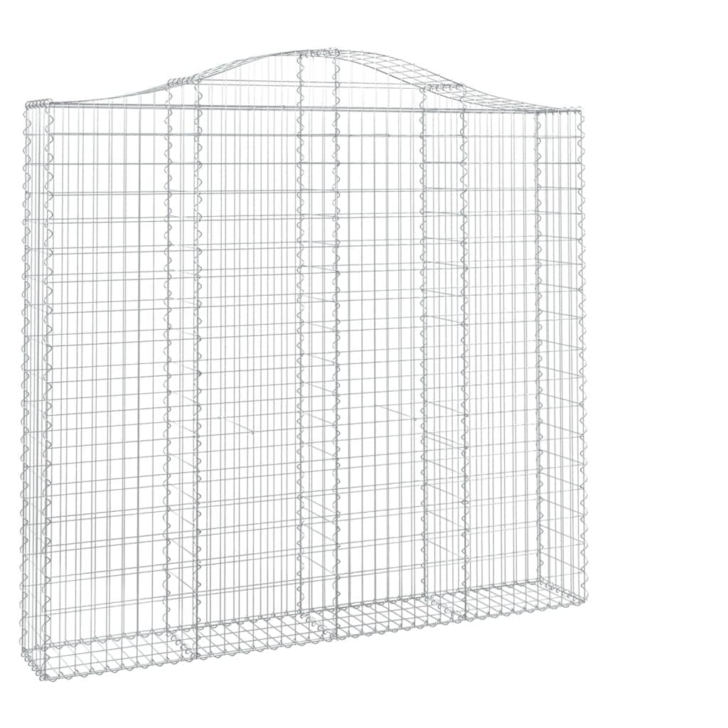 DYRJDJWIDHW Arched Gabion Baskets 2 Pack 200x30x180/200 cm Galvanised Iron Fence for Garden Decorative Sound Insulation Barrier Retaining Wall Outdoor Yard