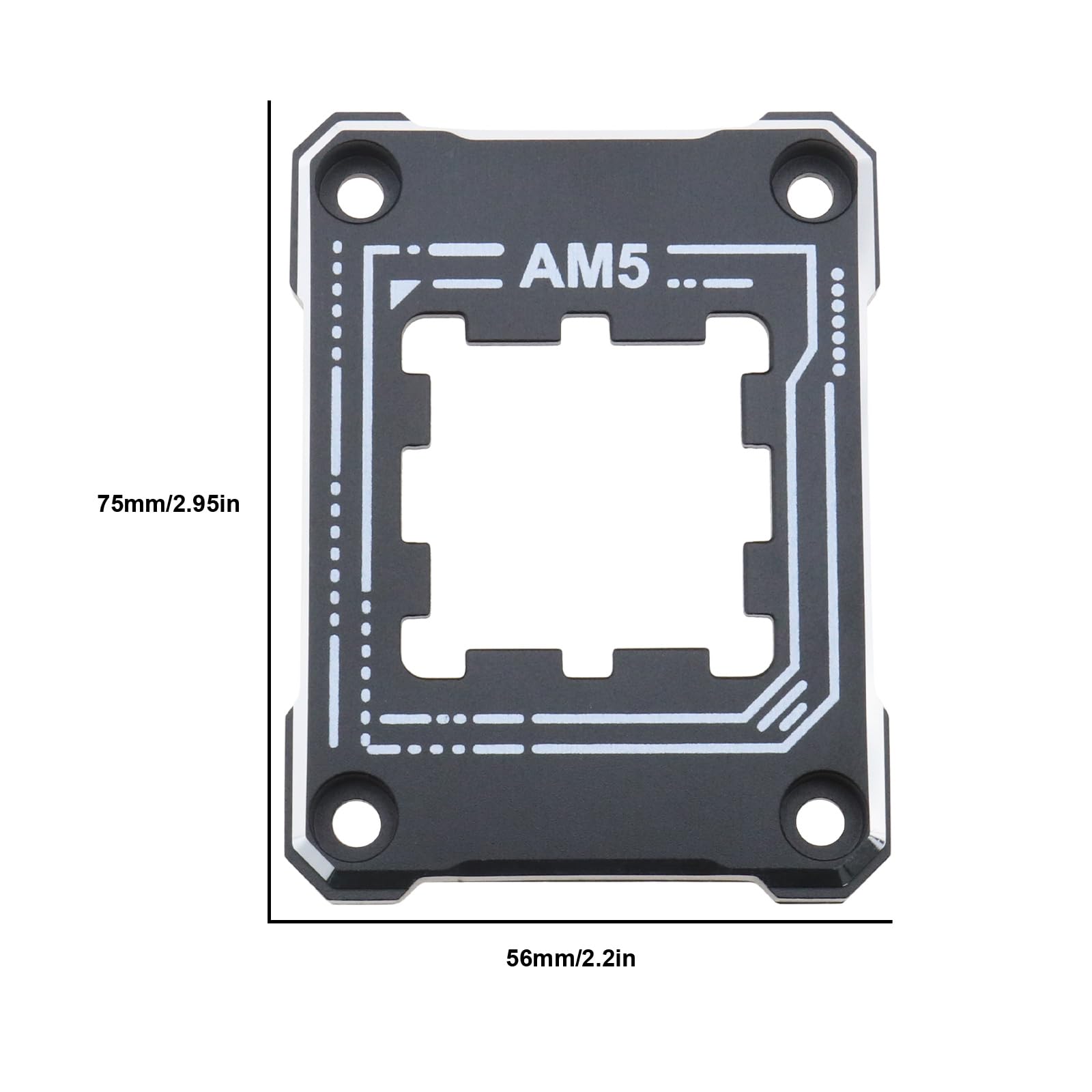 Create idea Supporto CPU AM5 Telaio di Contatto Anti-flessione AM5 con 4 Viti E 1 Cacciavite Telaio di Fissaggio Anti-flessione Correttivo 75x56mm/ 2,95x2,2 Pollici Nero