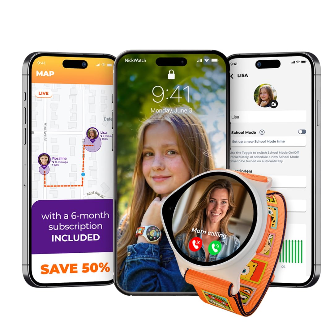 Photo 1 of Kids Smart Watch with GPS Tracker Up to 24H Battery Work, SOS, & Parental Controls Smartwatch, Kid Phone Call and Text, Boys & Girls, 4G Smart Watch for Kids Requires Data Plan - First 6-Months Free