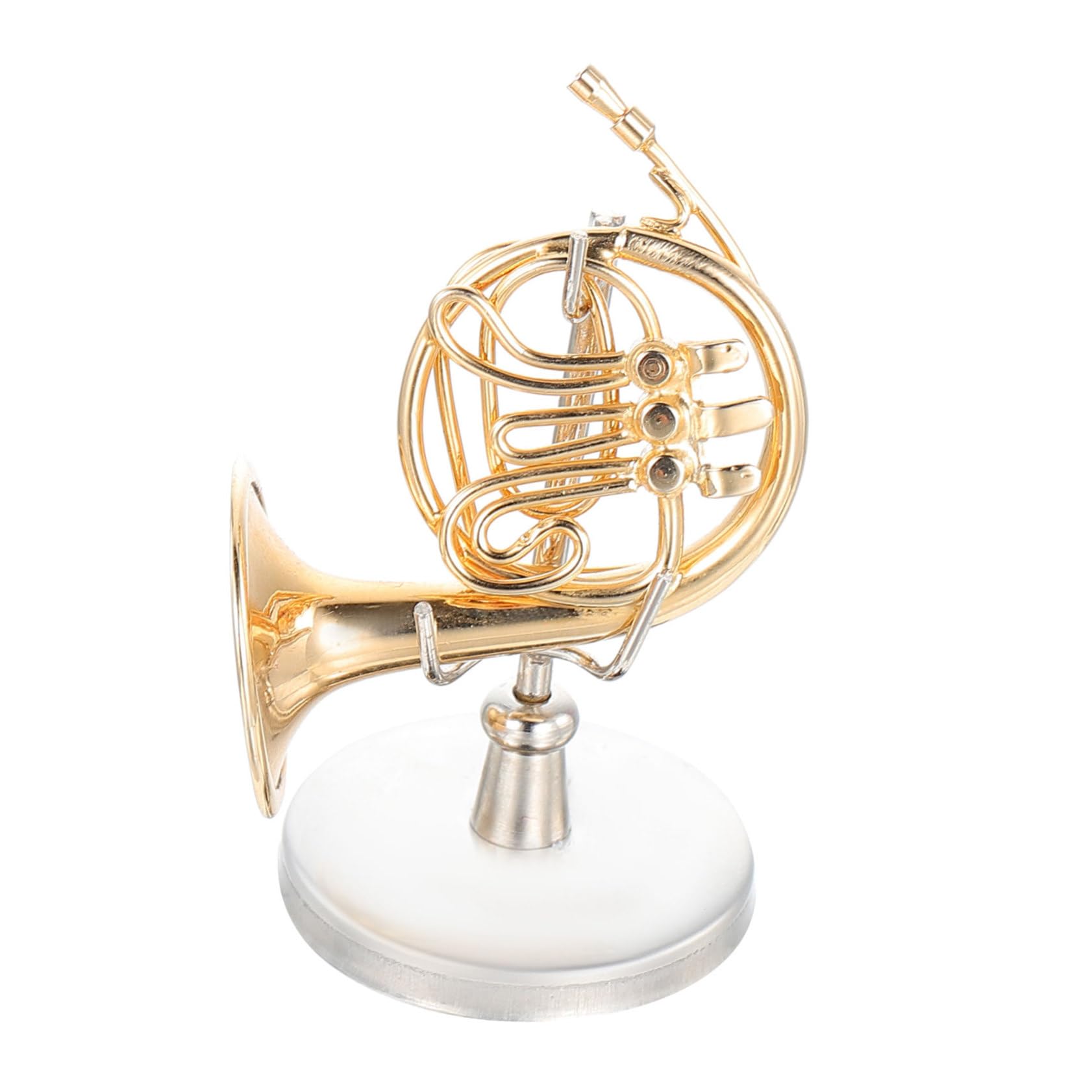 DRESSOOS 1 Set horn model kid kidcraft playset gold decor nativity ornaments for kids Collectible Figurines kids horn Home Shop Decor copper french horn Miniature Instrument Horn