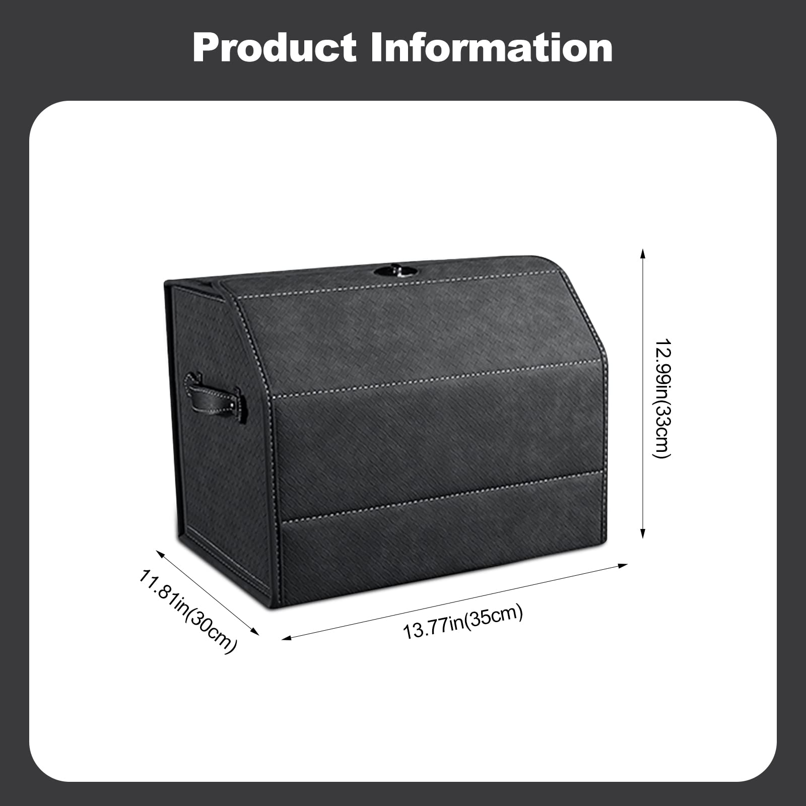 Ergocar Organizer Bagagliaio Auto, Pelle Scamosciata Sintetica Organizer per Bagagliaio per Auto, Fondo Antiscivolo, Organizer per Baule Auto Pieghevole con Manico, Apertura a 180°