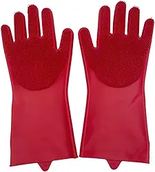 Par de Luvas para Limpeza - Vermelho - Mozcada