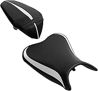 Vista 6 de TCT-MOTORPARTS Cojín de asiento de conductor y pasajero para Kawasaki Ninja 400 2018-2024 Z400 2019-2024 (negro #5)