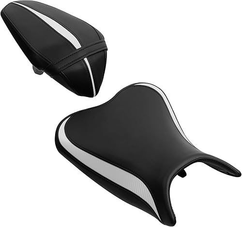 Miniatura 6 de TCT-MOTORPARTS Cojín de asiento de conductor y pasajero para Kawasaki Ninja 400 2018-2024 Z400 2019-2024 (negro #5)