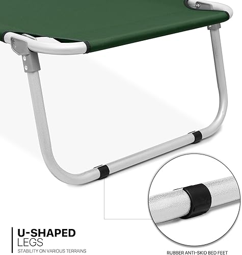 Miniatura 8 de MoNiBloom Cuna de campamento para adultos, fácil instalación, plegable, con bolsa de almacenamiento, para acampar al aire libre, descansar y tomar